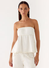 Nathan Denim Top - White